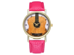 Reloj De Pulsera Analógico De Cuarzo Con Esfera Redonda, De Moda (rojo-rosa)