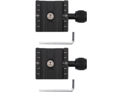 2 Abrazaderas Qr Con Placa De Montaje De 50 Mm - Compatibles Con Rótulas De Trípode Estándar