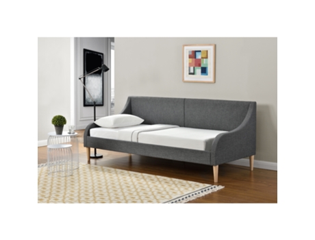 Cama Individual [ES.CASA] (214,5 x 99,5 x 90 cm - Tela - Gris)