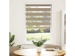 Maison Exclusive - Estor Cebra Marrón Arena Tejido Ancho 80,9 Cm Poliéster