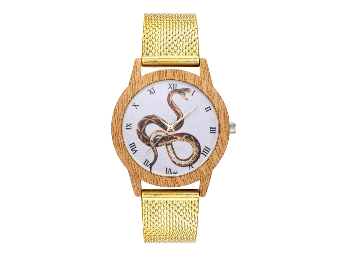 Reloj Analógico De Cuarzo Zhoulianfa Unisex Moda Ocio Oro Pulsera