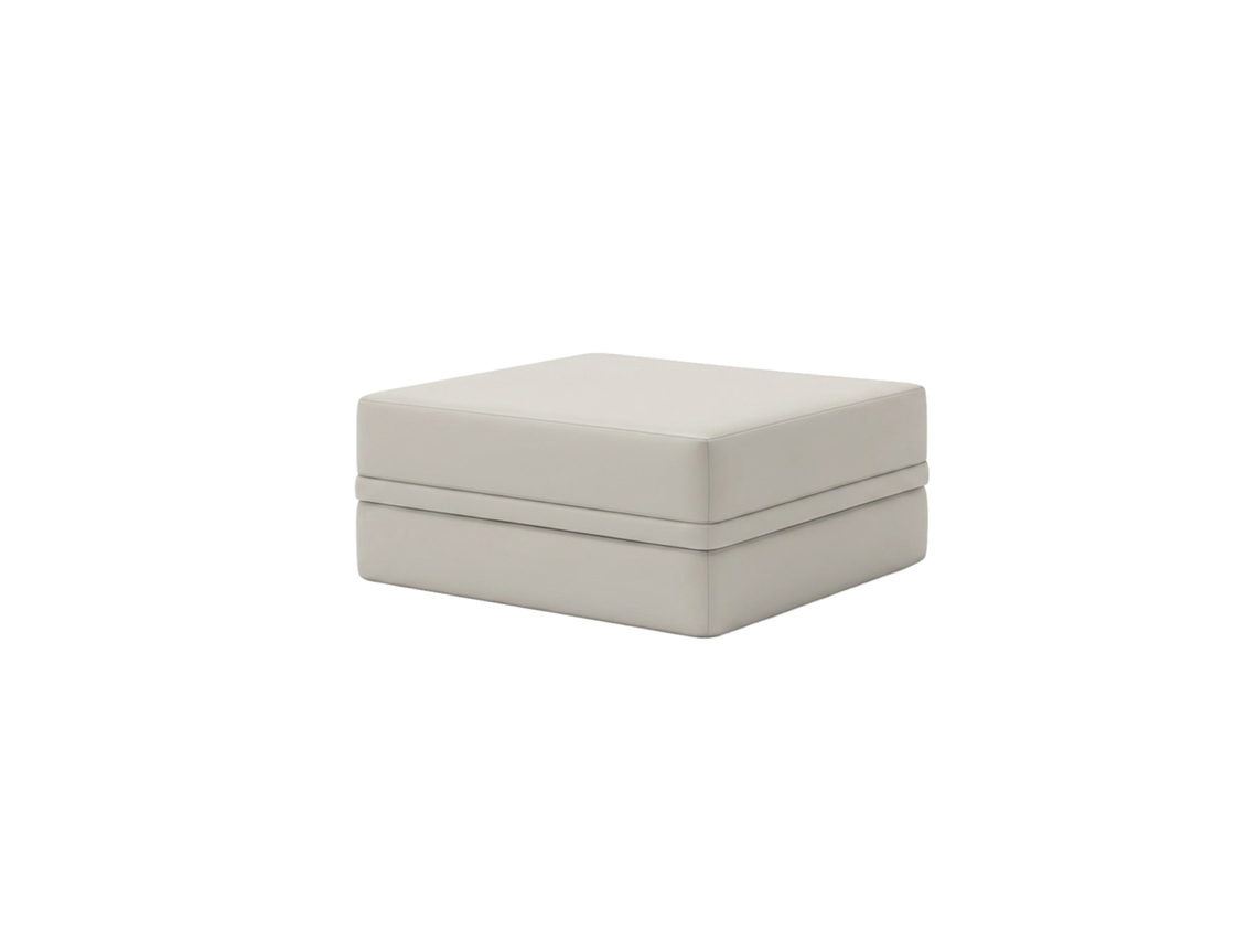 Sofá Modular Puff Convertible Liso Cinza Gelo