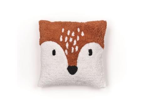 Cojín con relleno infantil diseño animals, tejido tufted de algodón. M/Zorro 40x40cm MEVAK LIVING