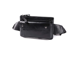 Bolsa De Cuero Auténtico Vintage Para Cintura Mochila Transversal Bum Bag Con 4 Bolsillos
