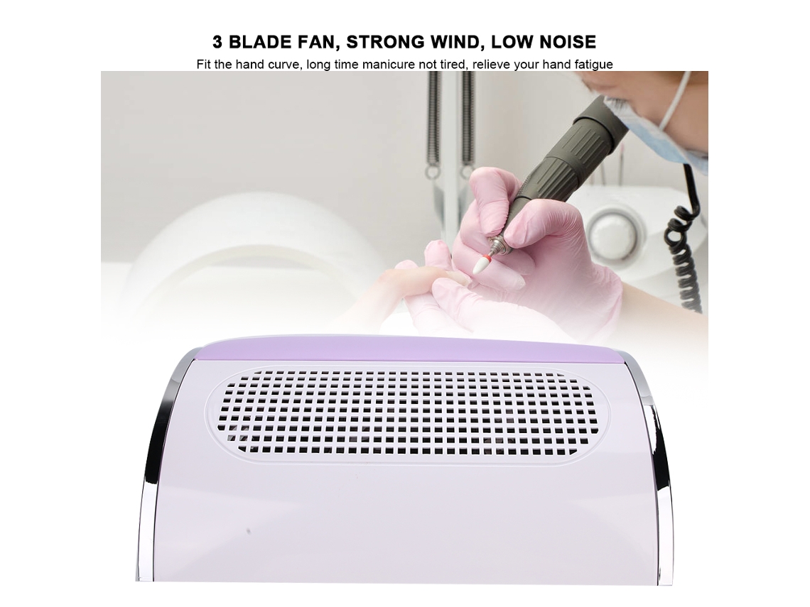 Aspiradora con ventilador y colector de polvo para uñas, ideal para el hogar y el salón de belleza.