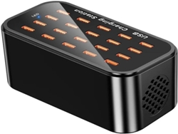 Estación De Carga Usb De 20 Puertos, 100 W, 20 A, Con Concentrador Y Soporte Para Cargador De Escritorio. Enchufe Europeo.