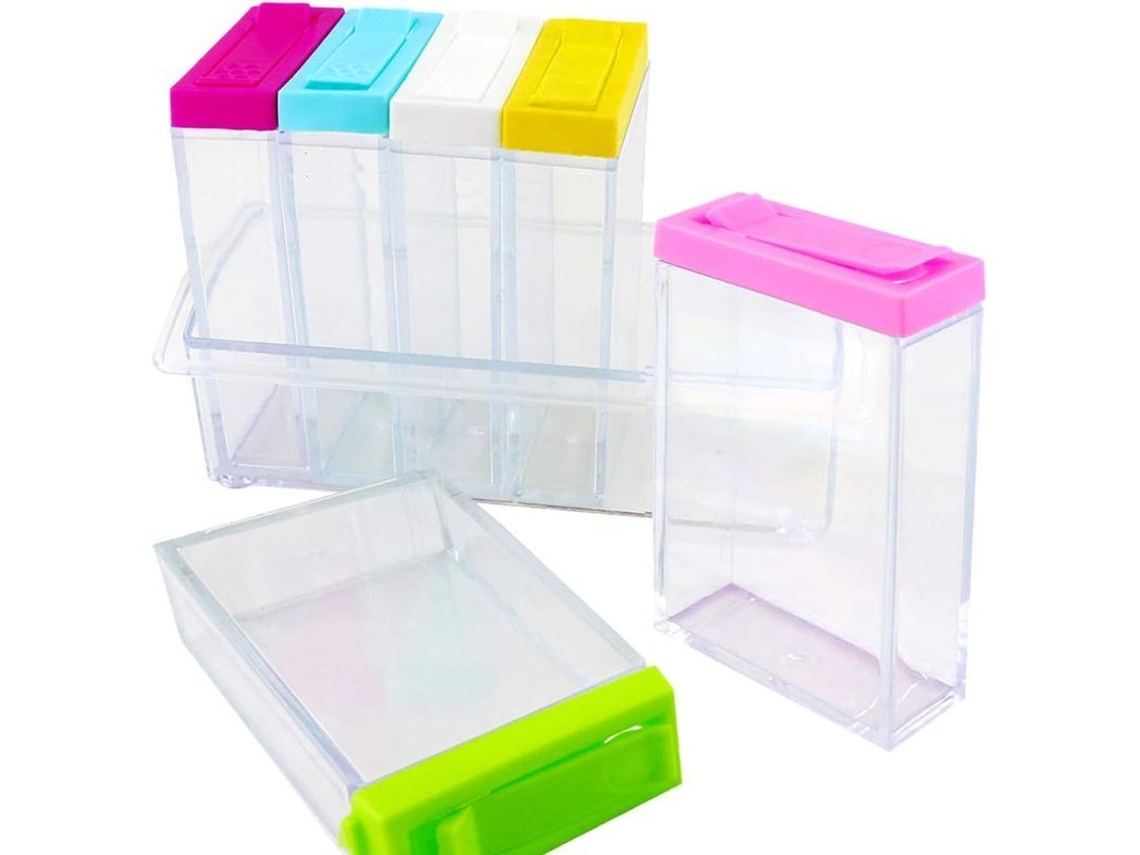 2026da-set 6 Frascos Condimentos Plástico Multicolor Con Bandeja Para Cocina Barbacoa Camping