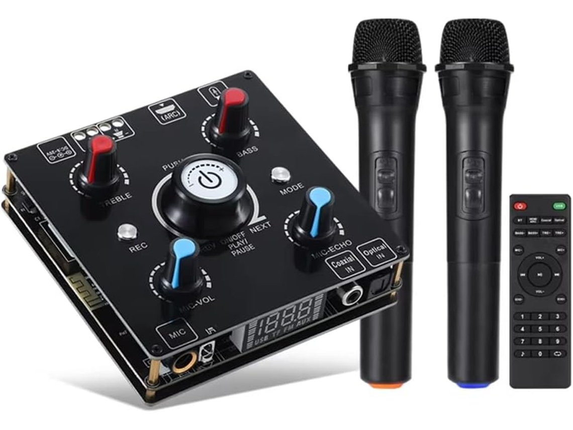 Máquina De Karaoke Con Bluetooth 5.0, Micrófono Dual Y Amplificador.