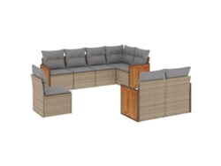 Maison Exclusive - Juego De Sofás De Jardín Con Cojines Beige 8 Pzas Ratán Pe