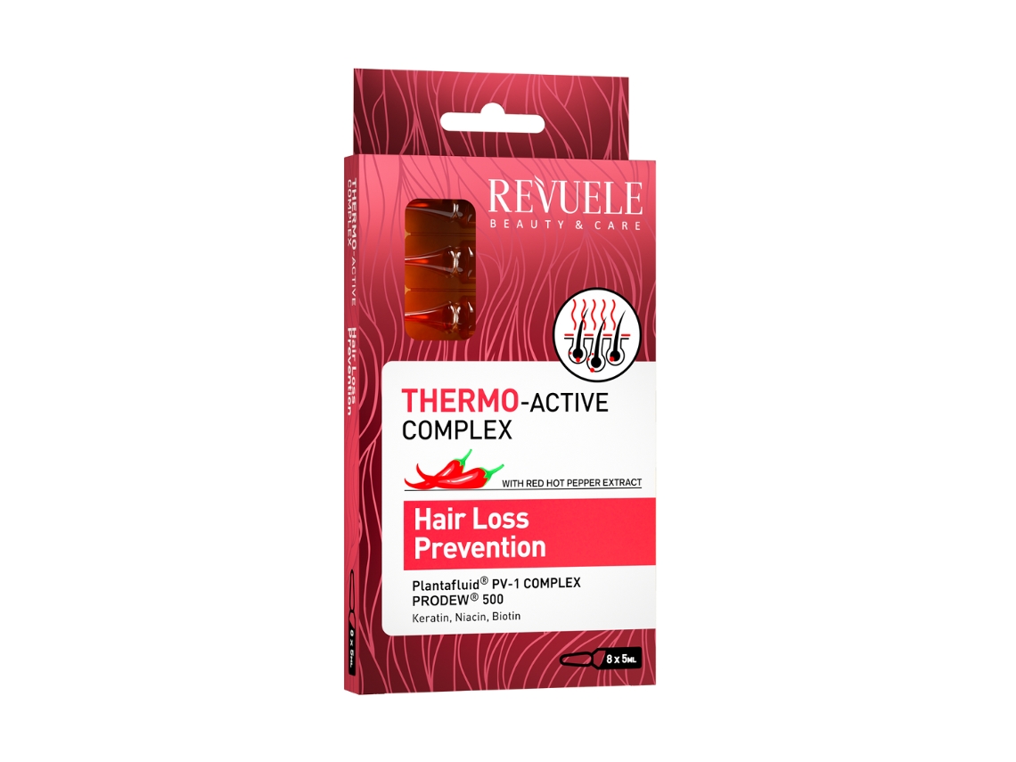 Ampollas de complejo termoactivo para prevenir la caída del cabello (8 x 5 ml) Revuele