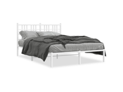 Maison Exclusive - Estructura Cama Sin Colchón Con Cabecero Metal Blanco 120x200cm