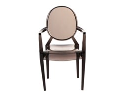 Silla de plástico en miniatura de Ats para accesorios de casas de muñecas a escala 1/6 (gris)