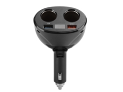 Cargador Inteligente Para Coche Con Qc3.0, Doble Puerto Usb, Detección De Voltaje, Temperatura Constante Y Rotación De 180°.