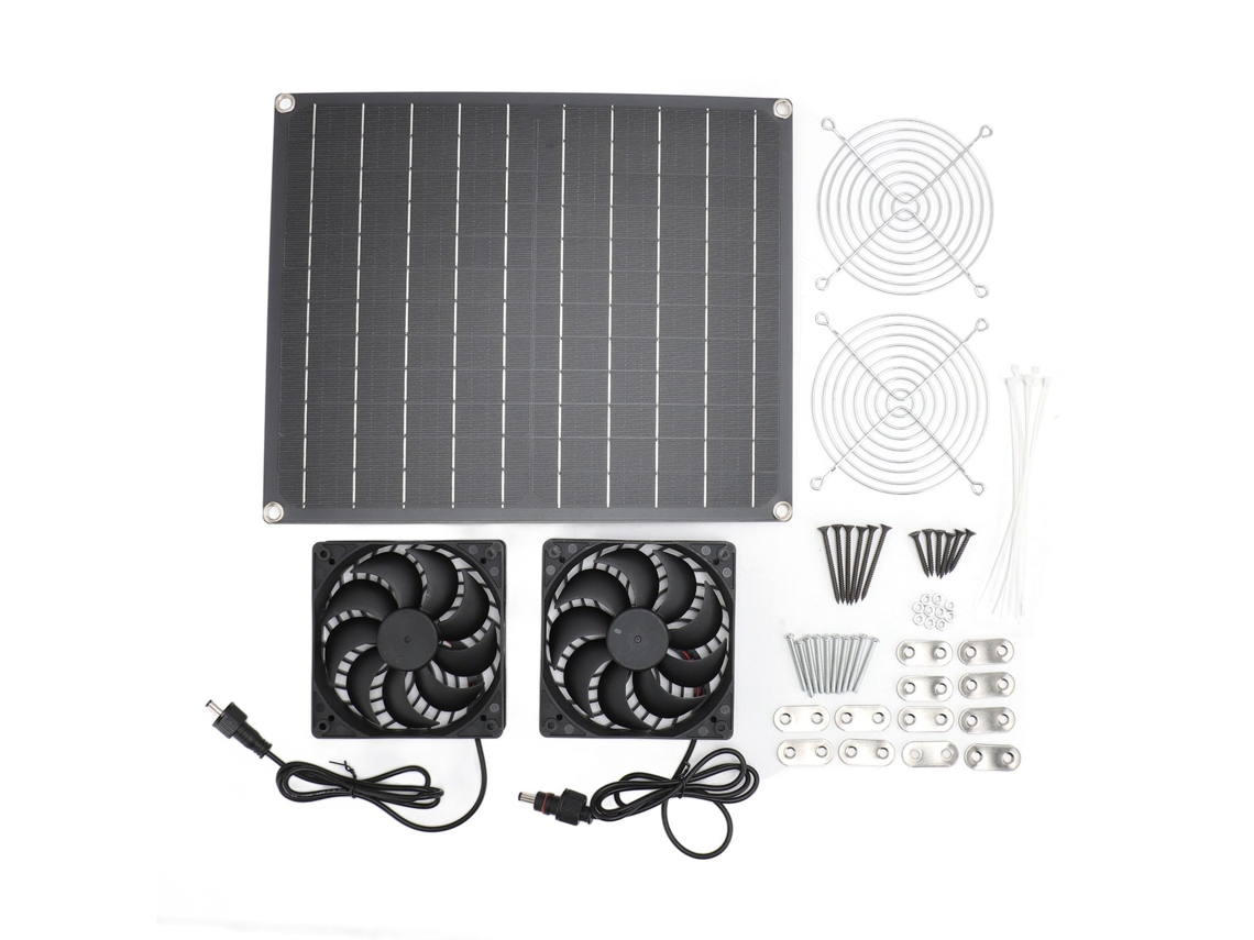 Ventilador solar de 15 W, 12 V CC, IPX7, para gallinero, invernadero o mascotas.