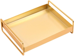 Bandeja Almacenamiento Joyas Diseño Moderno Fácil Limpiar Acabado Dorado Multiusos Tocador Entrada Decorativa