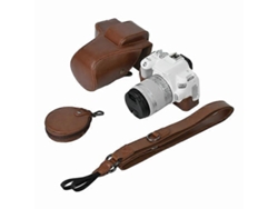 Estuche de cuero para cámara Canon EOS 200D/200D II, batería fácil de cambiar