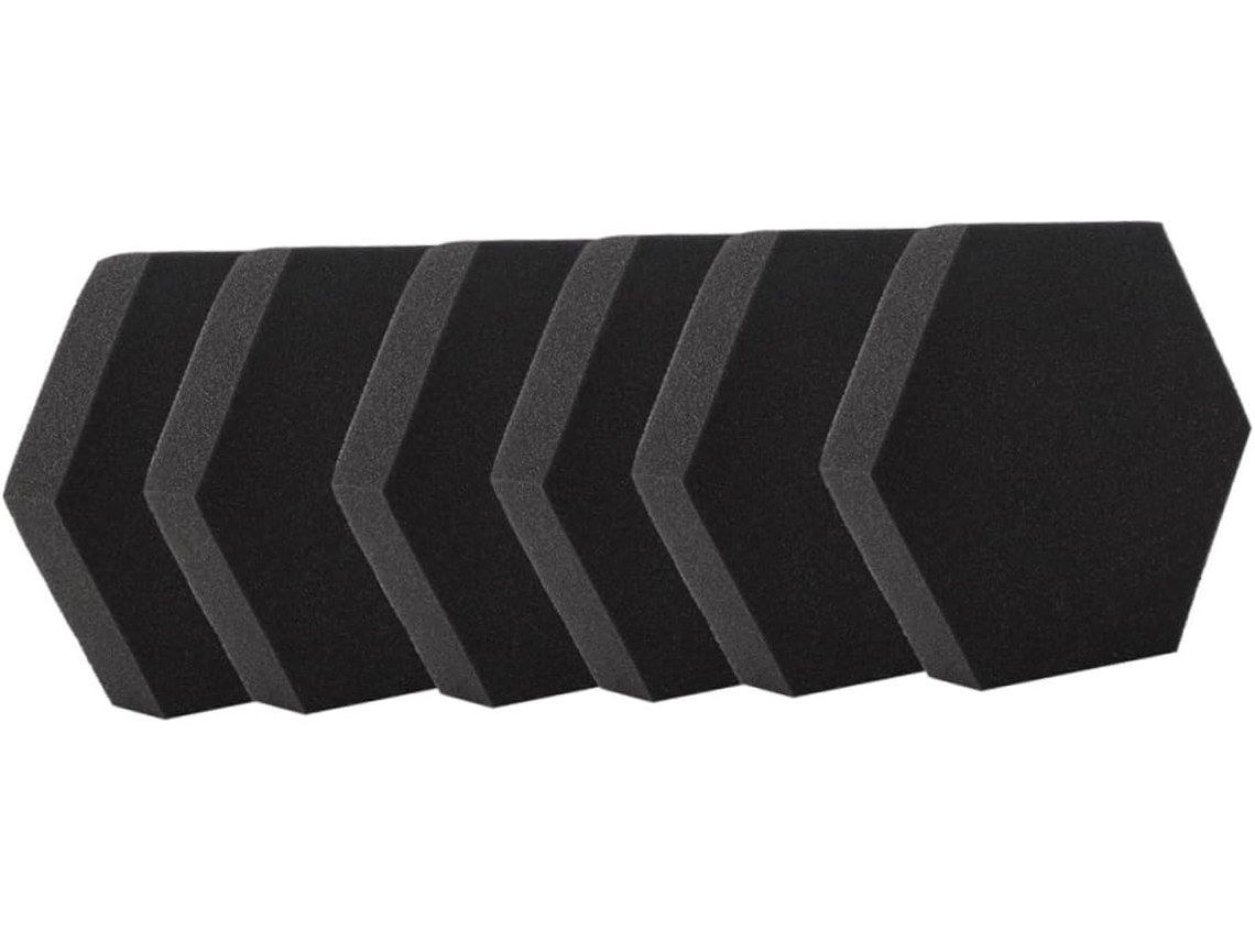 Placas Acústicas Hexagonais De Esponja Para Isolamento De Painéis De Controle (6 Peças)