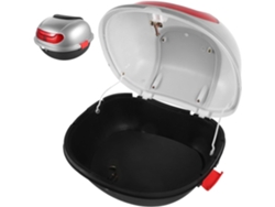 Baúl Plateado Para Motocicleta Con Base Y Correas, Portaequipajes Impermeable, Compatible Con Baúl Trasero.