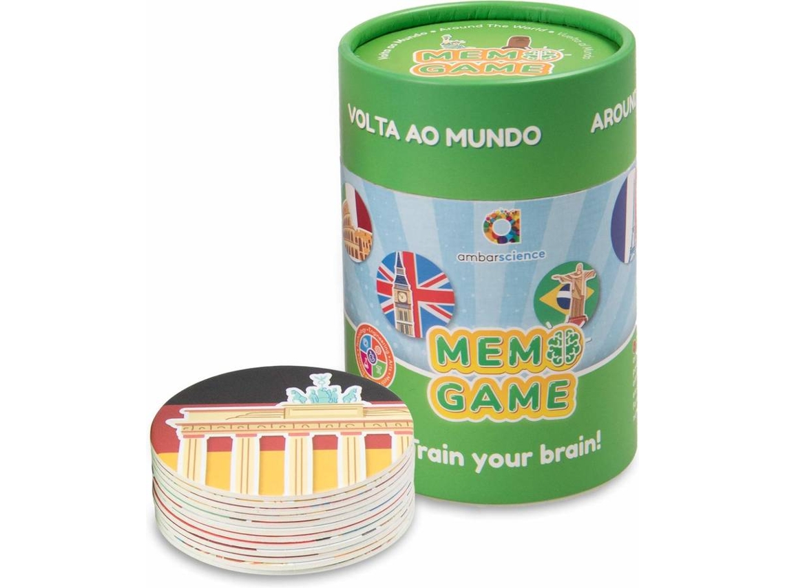 Juego de Memoria AMBARSCIENCE Memo Game - Vuelta al Mundo (Edad Minima: 3 años)