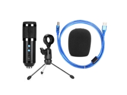 Micrófono De Condensador Usb Con Trípode De Escritorio, Alta Sensibilidad, Ángulo Ajustable, Pcblack Podcast Gaming