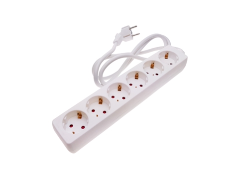Regleta 6 Schuko 16A 230V Blanca Con Cable 3M BEMATIK