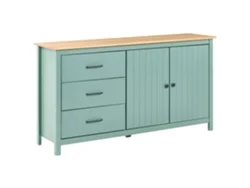 Aparador Beliani Leonora de dos puertas en madera de pino verde, 150x40x80 cm