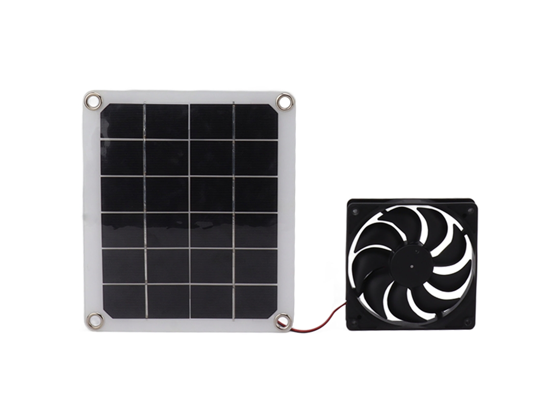 Ventilador Extractor Impermeable De 10 W Alimentado Por Energía Solar Para Ático, Caravana, Invernadero O Refugio De Animales.