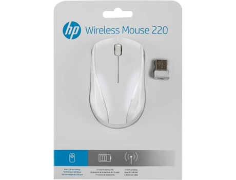 Ratón HP 220 (Inalámbrico - Regular - 1300 dpi - Blanco)