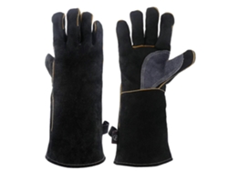 Guantes de cuero extremadamente resistentes al calor con costuras de Kevlar para chimenea, horno, parrilla, soldadura y barbacoa - Paquete de 14 unidades