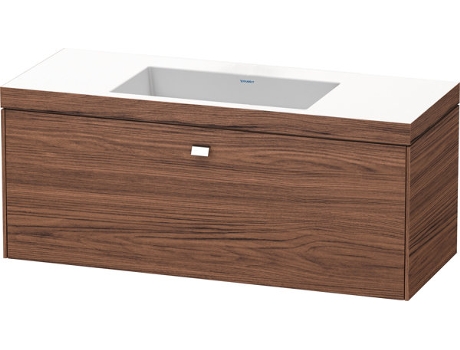 Lavamanos DURAVIT Brioso c-bonded con base mural 120,0x48,0 cm 1 cajón sin rebosadero con banco para grifos sin agujero para grifos