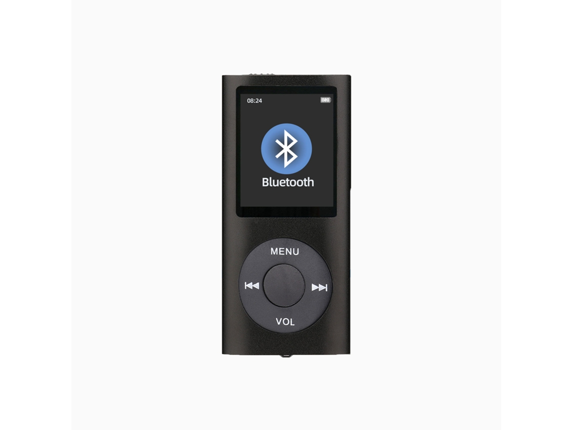 Reproductor MP3 portátil con Bluetooth y grabadora FM, reproductor de vídeo con memoria de 32 GB, color negro Cuich