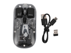 Ratón inalámbrico para juegos con Bluetooth 5.0/2.4G, 10 botones, iluminación RGB, 6 niveles de DPI ajustables, color negro.