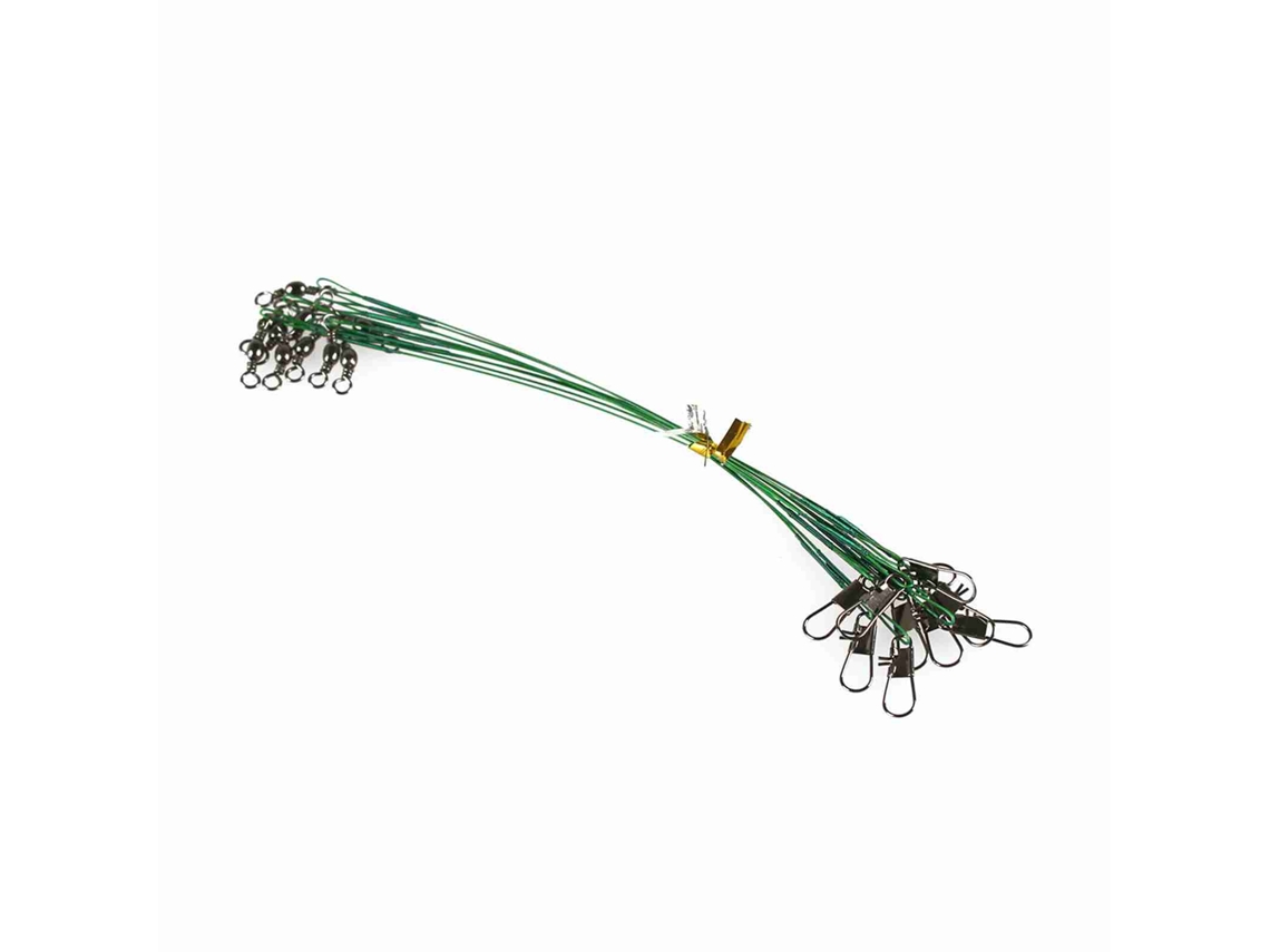 20pcs Leaders De Acero Inoxidable Para Pesca Con Swiveles Y Clips Resistente A Abrasiones Accesorios Pesca