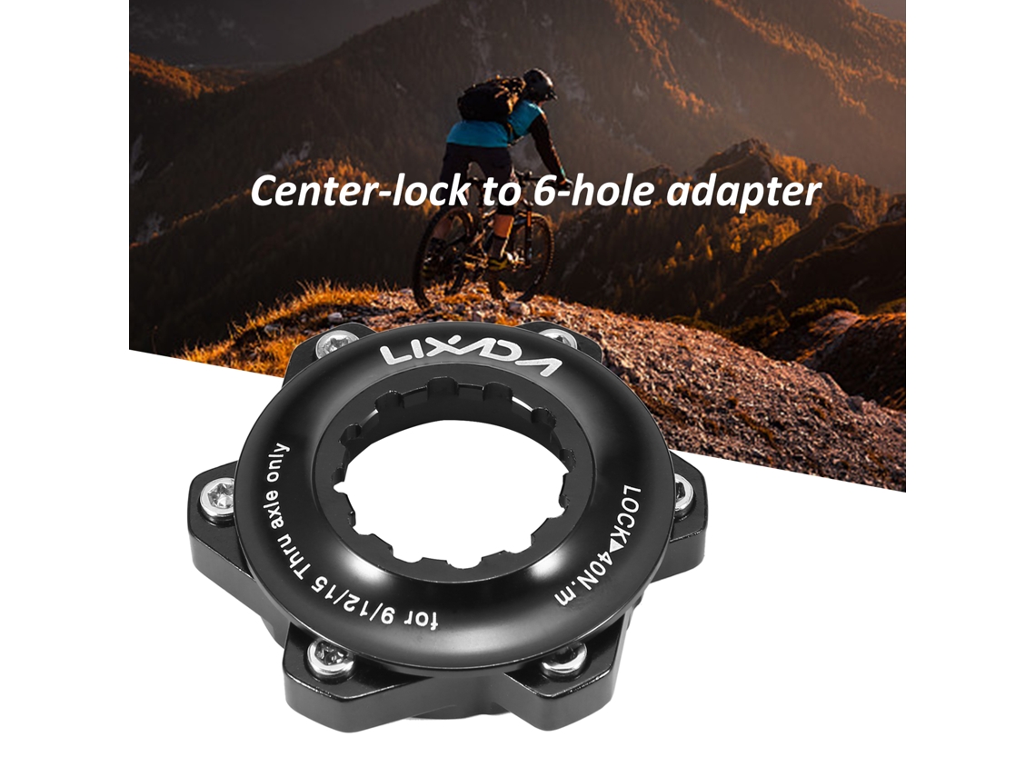 Adaptador De Freno De Disco De Aluminio Centerlock De 6 Tornillos Compatible Con Ejes De Bicicleta De 9/12/15 Mm.