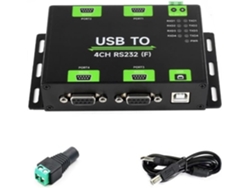 Adaptador Serie Usb A Rs232 De 4 Canales Con Aislamiento Industrial Y Chip Ft4232hl