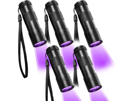 Juego de 5 linternas de luz ultravioleta SK68 (lámpara de luz ultravioleta importada) - Efecto notable TUSERXLN