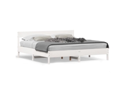 Maison Exclusive - Cama Sin Colchón Madera Maciza De Pino Blanca 180x200 Cm