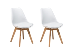 Cadeiras de jantar elegantes e práticas em estilo retro BELIANI Dakota ii de Material sintético Branco 47x43x84