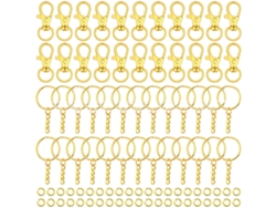 Juego De 40 Llaveros Con Cierre De Langosta, Metal Color Oro, Resistente, Duradero Y Antioxidante.