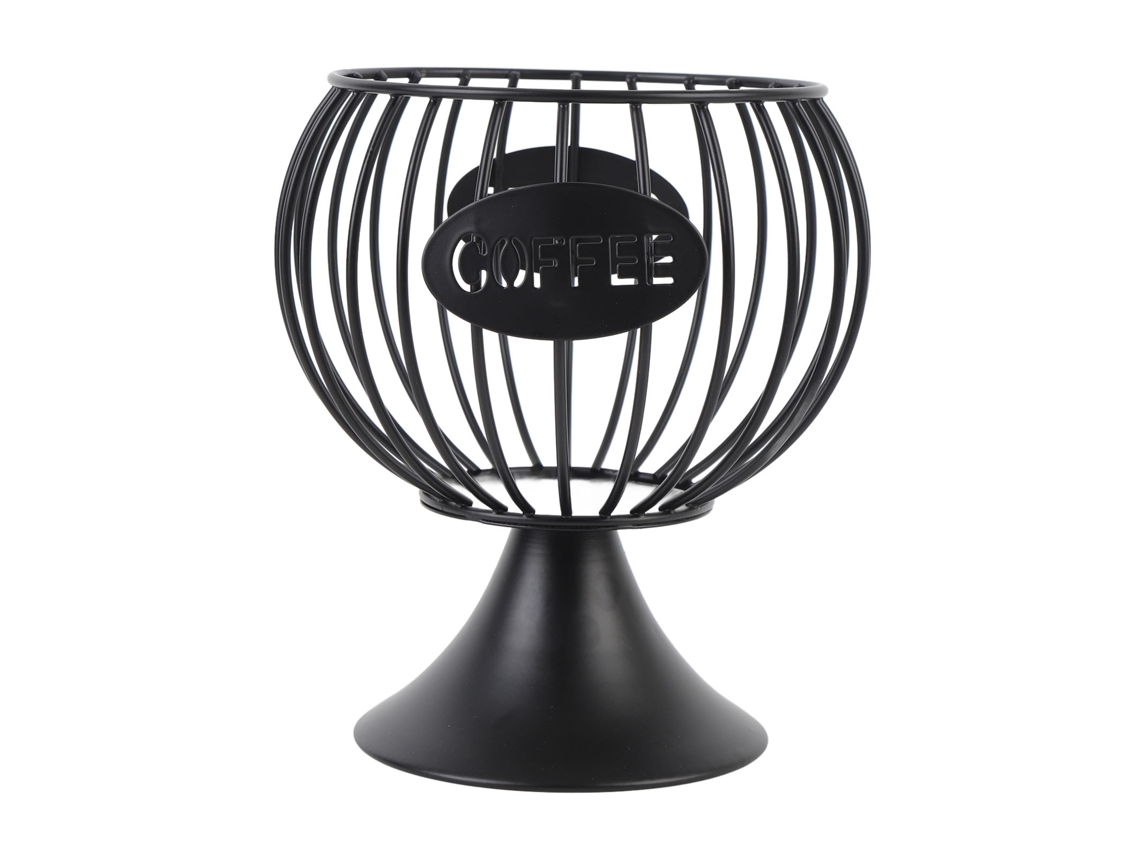 Cesta moderna de hierro para cápsulas de café, base pesada para decoración de mesa del hogar.