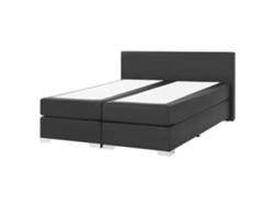 Cama doble President BELIANI en piel sintética negra 170x210x90