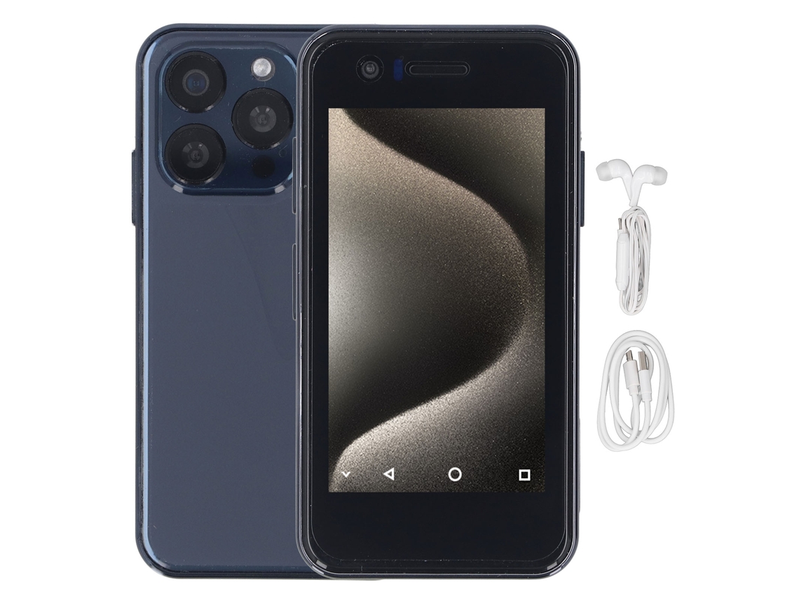 Smartphone Pequeño De 3,5 Pulgadas, Doble Sim, 4 Gb De Ram, 64 Gb De Almacenamiento, Batería De 2000 Mah, Cámaras De 5 Mp Y 8 Mp, Desbloqueo Facial, Android 10, Azul Oscuro.