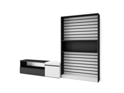Muebles de Salón para TV 260x186x35cm Para TV hasta 65 Mueble Televisión Blanco y negro