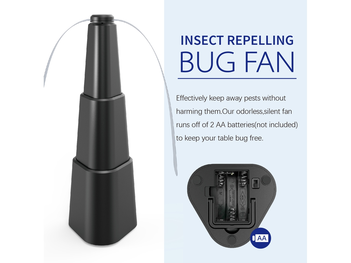 Yncm2026-ventilador Repelente De Moscas Retráctil Para Mesas Químico-free Portátil Hoja Suave Repelente De Insectos