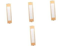 3 Piezas De Pintura China Xuan Sobre Papel Con Caligrafía Y Soporte Colgante Blanco