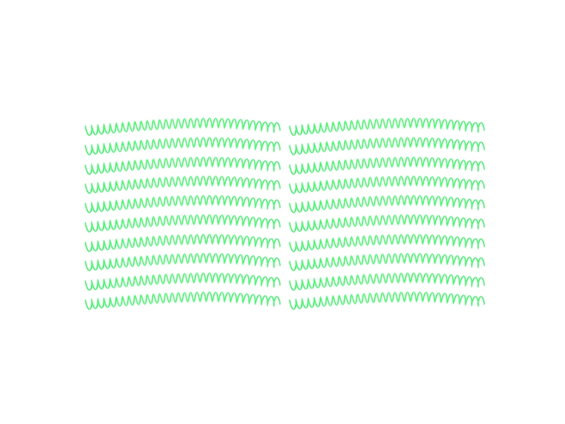 Kit Com 20 Espirais De Encadernação Verdes, 30 Buracos, 13mm, Capacidade Grande
