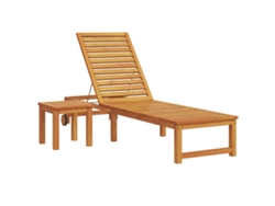 Tumbona Marrón 202 X 53 X 89 Cm Madera De Acacia Sólida