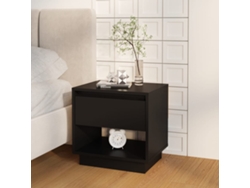 Mesa de Cabeceira LOVELY HOME Mesinha 45X34X44 Cm Contraplacado Preto