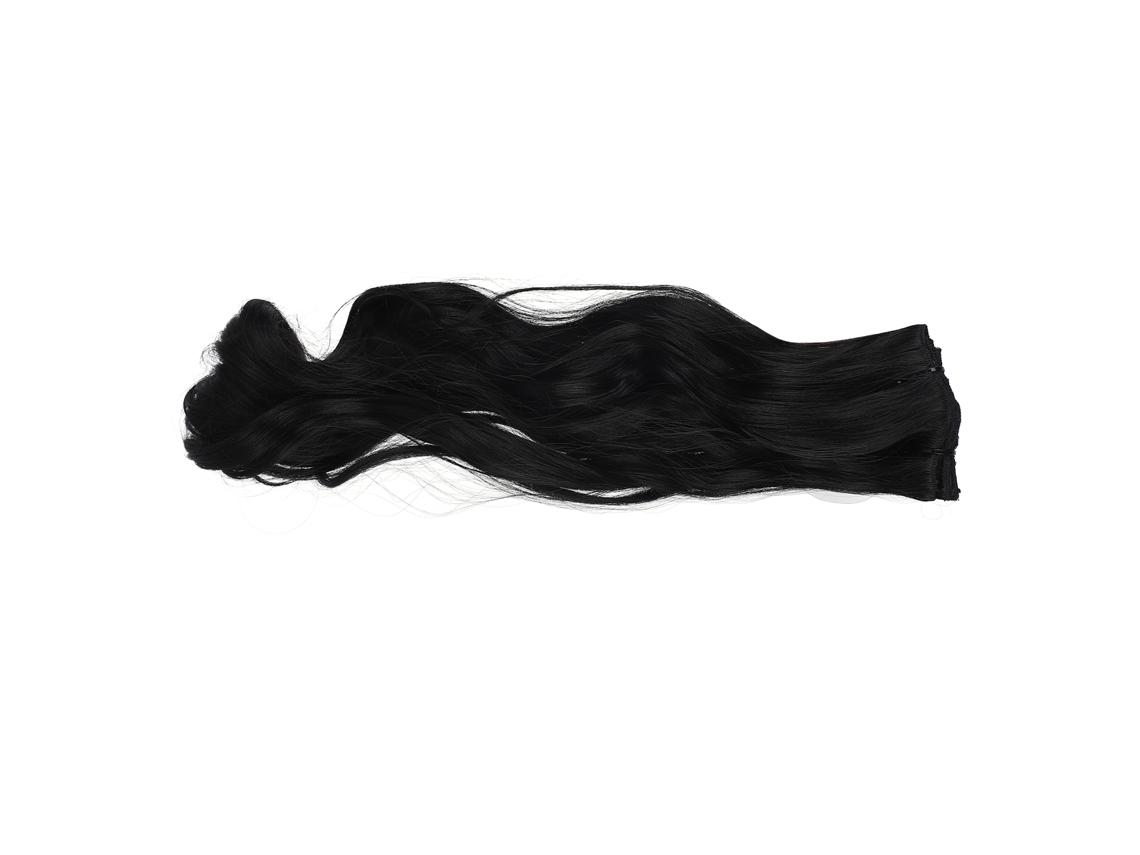 Peruca longa preta ondulada de cabelo sintético para mulheres, modelo 2026, material resistente ao calor e confortável de usar.