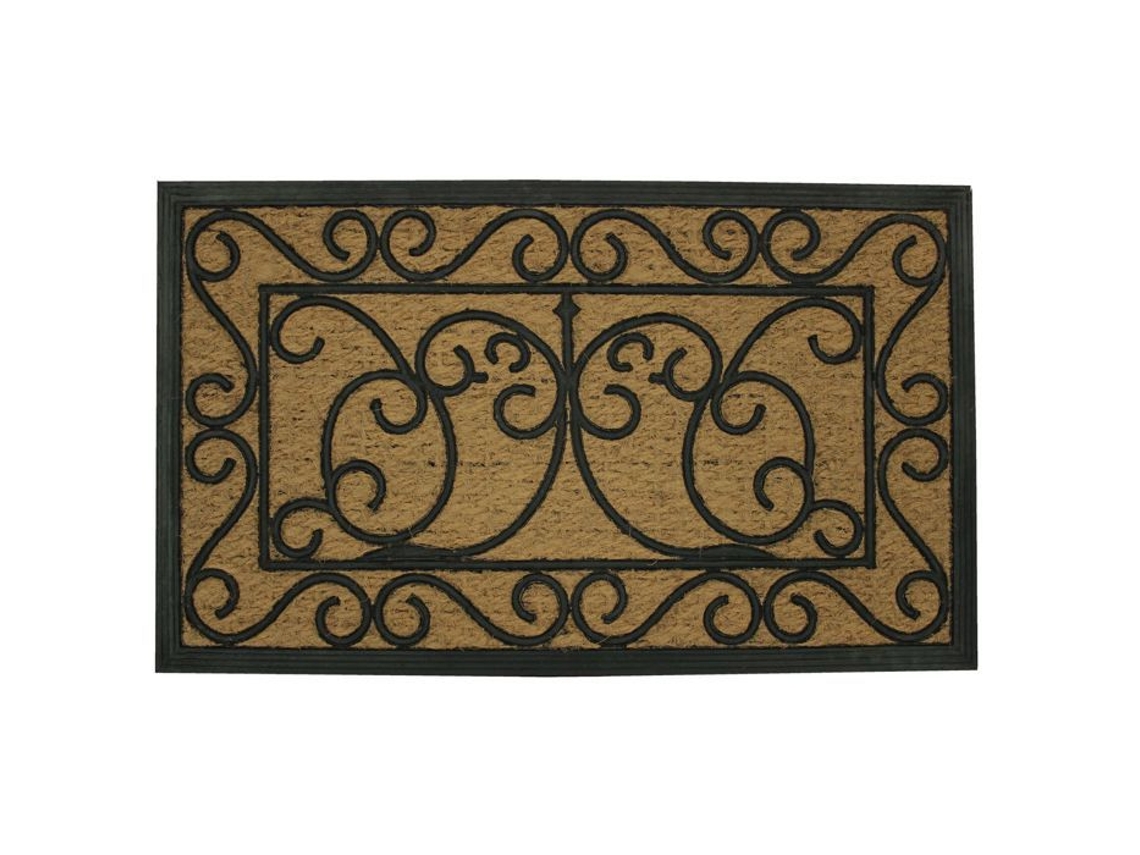 Felpudo arabesco negro 45x75 cm Coco goma DOUCEUR D'INTÉRIEUR